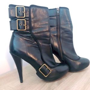 ALDO Black Leather Booties